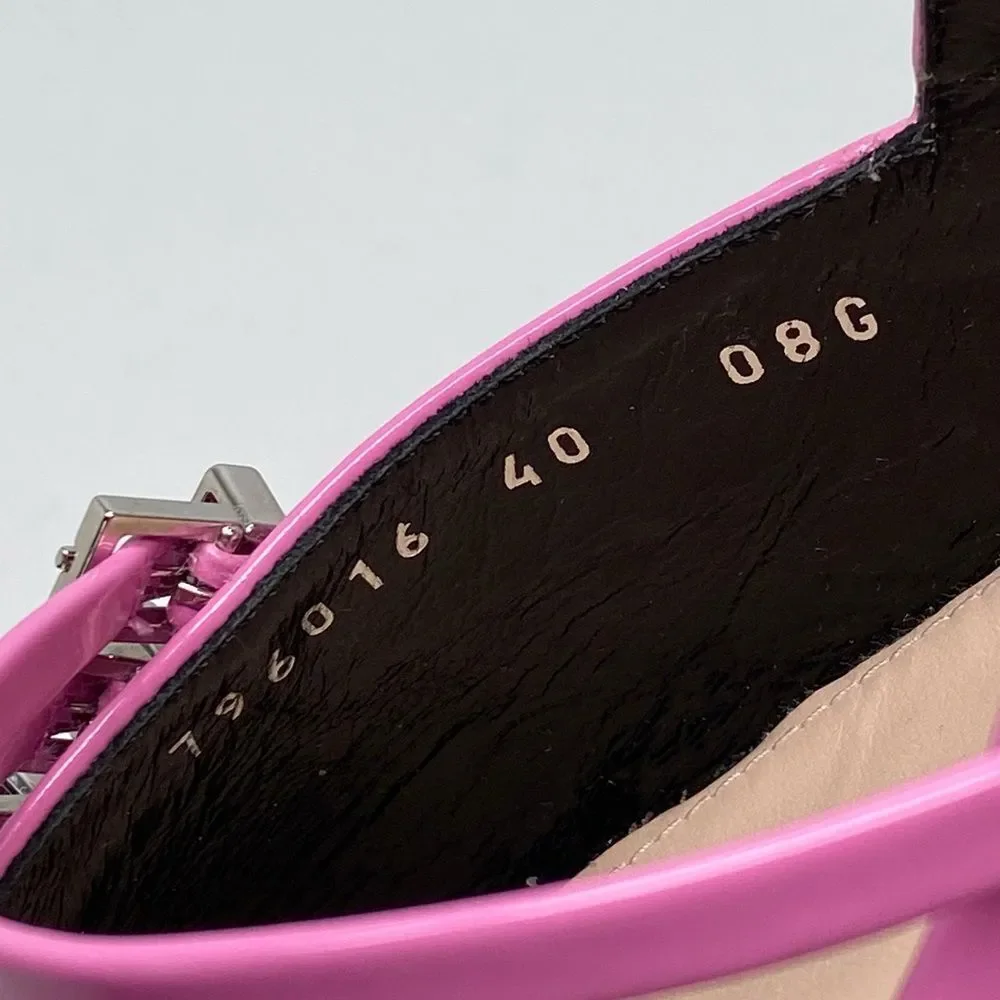 Gucci Seraphine 75MM Leather Slingback Pumps size 40